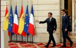Emmanuel Macron reçoit le premier ministre espagnol Pedro Sanchez à l'Elysée le 23 juin 2018