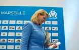 Margarita Louis-Dreyfus, proprietaire de l'Olympique de Marseille, le 4 août 2016 après une conférence de presse au Vélodrome