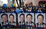 Des partisans du candidat de centre-gauche Lee Jae-myung lors d'un meeting de campagne, le 1er juin 2025 à Séoul, avant la présidentielle du 3 juin en Corée du Sud