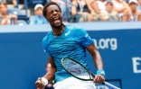 Gael Monfils lors de son match contre Jan Satral à l'US Open de tennis le 31 août 2016 à New York