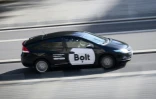 Une voiture de la plateforme de VTC Bolt, le 4 avril 2025 à Nantes
