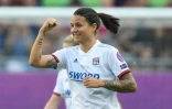 Dzsenifer Marozsan buteuse avec Lyon face à Barcelone, en finale de la Ligue des champions à Budapest, le 18 mai 2019
