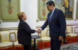 La Haute-commissaire de l'ONU aud droits de l'homme Michelle Bachelet rencontre le président vénézuélien Nicolas Maduro, le 21 juin 2019 au palais présidentien de Miraflores à Caracas