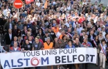 Manifestation d'opposants à la fermeture du site d'Alstom, le 24 septembre 2016 à Belfort