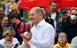 Le candidat social-démocrate à la chancellerie, Olaf Scholz, actuel ministre des Finances et vice-chancelier, lors d'un meeting de campagne à Potsdam, le 25 septembre 2021
