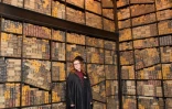 Une fan du célèbre sorcier Harry Potter, lors de l'inauguration du mini-parc à thème consacré au héros de J.K. Rowling, à Hollywood, le 7 avril 2016