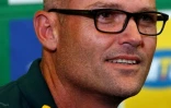Le nouveau sélectionneur des Springboks, Jacques Nienaber, en conférence de presse, à Pretoria, le 24 janvier 2020 