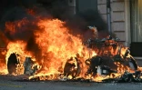 Une voiture Tesla qui brule le 14 juin à Genève, Suisse