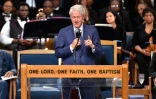 L'ancien président américain Bill Clinton, aux funérailles d'Aretha Franklin le 31 août 2018 à Detroit (Michigan)
