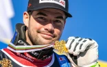 L'Autrichien Vincent Kriechmayr, médaillé d'or du Super-G aux Championnats du monde, le 11 février 2021 à Cortina d'Ampezzo (Italie)