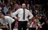 Le coach de Villeurbanne Zvevdan Mitrovic lors de la victoire en finale du championnat de France de basket le 25 juin 2019