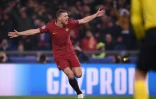 Edin Dzeko auteur du but de la qualification de la Roma aux dépens du Shakhtar Donetsk, le 13 mars 2018 au stade olympique de Rome