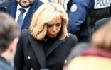 Brigitte Macron assiste aux obsèques de Michel Legrand, le 1er février 2019 à Paris