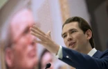 Le chancelier conservateur autrichien Sebastian Kurz pendant une réunion électorale du Parti populaire autrichien (ÖVP) le 4 mai 2019 à Vienne