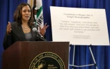 La procureur de Californie, Kamala Harris, annonce le lancement de poursuites contre le groupe Corinthian Colleges le 10 octobre 2013 à San Francisco 