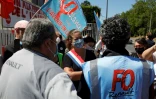 Manifestation devant l'usine Renault de Choisy-le-roi, en banlieue parisienne, le 29 mai 2020