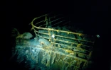 Photo diffusée le 15 février 2023 par la Woods Hole Oceanographic Institution et montrant l'épave du Titanic photographiée lors d'une plongée en 1986