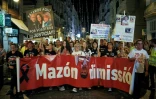 Manifestation à Valence, en Espagne, le 25 octobre 2025 pour demander justice et réclamer la démission du président de la région Carlos Mazón