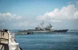 Le destroyer USS Mahan quitte la base navale de Norfolk (Virginie), le 10 septembre 2018