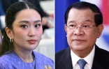 Cette combinaison de photos créée le 27 juin 2025 montre la Première ministre de Thaïlande suspendue Paetongtarn Shinawatra (à gauche)à Hanoï le 16 mai 2025, et l'ex-Premier ministre du Cambodge Hun Sen (à droite) à Bruxelles le 14 décembre 2022
