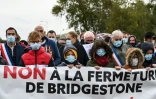Manifestation des salariés de Bridgestone pour dénoncer la fermeture de l'usine à Bethune, le 4 octobre 2020