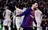 Lionel Messi après son 3e but contre Liverpool, le 1er mai 2019 à Barcelone