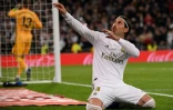 Sergio Ramos célèbre un but avec le Real Madrid contre le Celta de Vigo en Liga le 16 février 2020 au stade Santiago Bernabeu de Madrid 