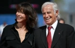 L'actrice Sophie marceau et l'acteur Jean-Paul Belmondo lors de la Mostra de Venise en Italie, le 8 septembre 2016