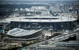 Le Stade de France et le Centre aquatique olympique, le 7 février 2024 à Saint-Denis