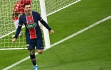 L'attaquant argentin Mauro Icardi ouvre le score pour le Paris-SG lors de la finale de la Coupe de France contre Monaco, au Stade de France, le 19 mai 2021