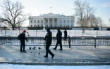 La Maison Blanche sous la neige, le 21 janvier 2016 à Washington