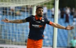 L'attaquant de Montpellier, Andy Delort, auteur d'un doublé lors du match de Ligue 1 à domicile face à Angers, le 20 septembre 2020
