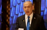Le Premier ministre israélien Benjamin Netanyahu s'exprime lors d'une cérémonie, le 13 mai 2024 à Jérusalem