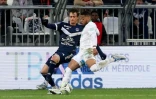 L'attaquant stéphanois Arnaud Nordin égalise (2-2) face à Bordeaux, lors de la 33e journée de Ligue 1, le 20 avril 2022 au Matmut Atlantique Stadium