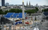 Le site de construction du Parc Urbain de la Concorde pour les prochains Jeux Olympiques de Paris 2024, le 4 juin 2024