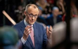 Friedrich Merz s'exprime lors d'une émission télévisée de la ZDF, le 13 février 2025 à Berlin