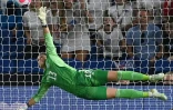 La gardienne espagnole Sandra Panos battue sur la frappe de Georgia Stanway en prolongation, le 20 juillet 2022 à Brighton