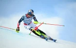 Clément Noël durant la première manche du slalom d'Adelboden (Suisse), le 11 janvier 2026