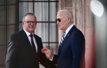 Le président américain Joe Biden accueille le Premier ministre australien Anthony Albanese à Wilmington, le 21 septembre 2024 dans le Delaware