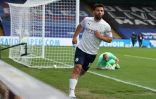 L'Argentin de Manchester City Sergio Aguero après avoir marqué face à Crystal Palace à Selhurst Park à Londres le 1er mai 2021.