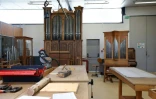 L'atelier du Centre de formation de la facture d'orgue Ă Eschau, dans l'est de la France, le 5 septembre 2023