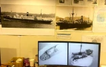 Des images de l'épave du Montevideo Maru, sur un écran du navire de recherche de la Fondation Silentworld. Photo non datée reçue le 22 avril 2023 de la Fondation Silentworld