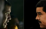 L'opposant Juan Guaido (g) et le président Nicolas Maduro (d)