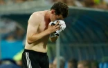 Le milieu allemand Sebastian Rudy touché au nez contre la Suède à Sotchi, le 23 juin 2018