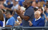 Magic Johnson, le 14 octobre 2017 lors du premier match des demi-finales MLB face aux Chicago Cubs à Los Angeles