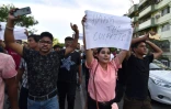 Manifestation à Karbi Anglong, en Inde, demandant la punition des responsable du lynchage à mort de deux Indiens, le 10 juin 2018 