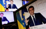 Emmanuel Macron lors d'une déclaration à l'Elysée sur la guerre en Ukraine, à Paris le 2 mars 2022