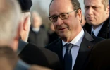 François Hollande à l'inauguration d'un monument pour la fraternisation dans la Grande guerre, le 17 décembre 2015 à Neuville Saint-Vaast