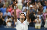 Le Serbe Novak Djokovic remporte le match de demi-finale contre le Français Gaël Monfils, le 9 septembre 2016 à l'US Open de New York