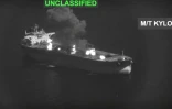 Image tirée d'une vidéo, le 5 septembre 2026, diffusée par le Commandement central des États-Unis (CENTCOM) sur X montrant ce que le CENTCOM présente comme une frappe des forces armées américainescontre  un pétrolier iranien, le M/T Kylo, dans le golfe d'Oman